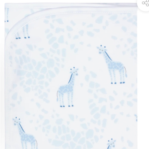 Blue Giraffe Print Blanket