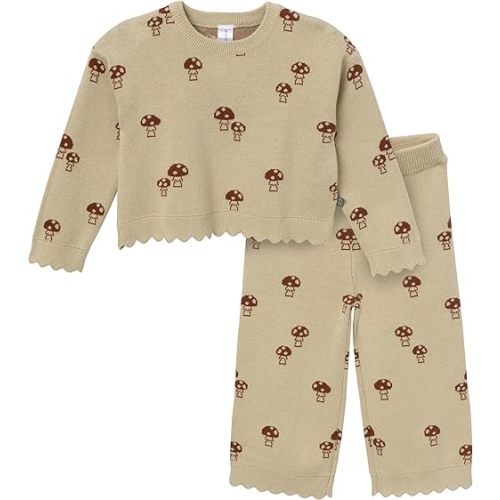 Modern Moments by Gerber Girls' Baby and Toddler Jacquard 2-piece Sweater Set