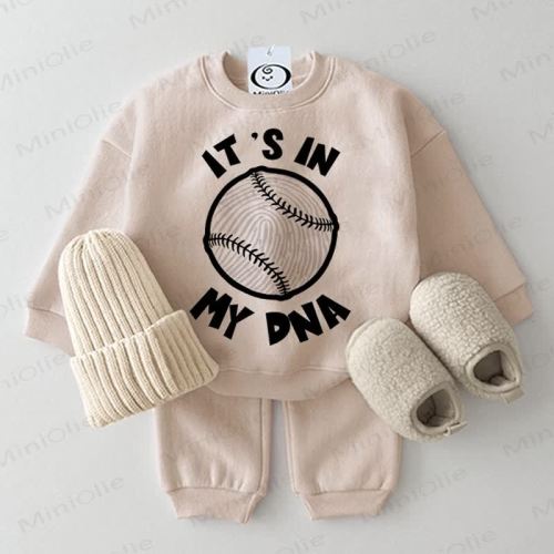 IT'S IN MY DNA Baby Baseball Beige 2-piece Set