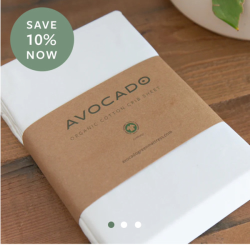 Organic Cotton Crib Sheets | Gentle & Safe | Avocado Green Mattress