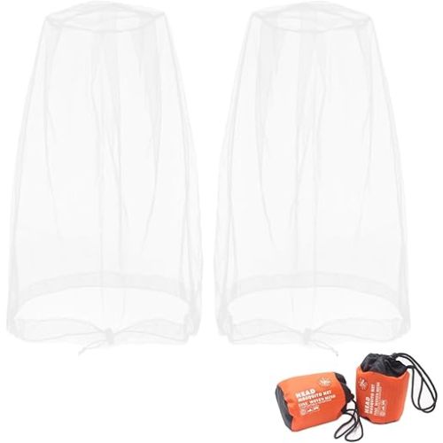 Head Net Mesh, Benvo Protective Cover Mask Face from Insect Bug Bee Mosquito Gnats for Any Outdoor Lover- with Free Carry Bags (2pcs, White)