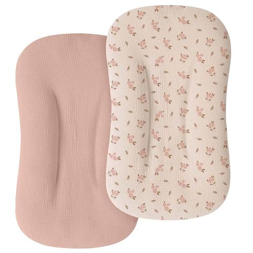 Mi Flor Muslin Baby Lounger Cover – Snug Fit for Snuggle Me Organic Infant Lounger – Ultra Soft, Breathable, CPC Certified, Non-Shrink – 30.7x20