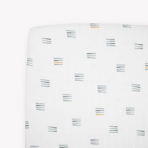 Little Unicorn Fitted Crib Sheet | Super Soft | Sized for Standard Baby Crib Mattress & Toddler Bed | Cozy Bedding Sheet for Boys and Girls | Machine Washable | 52” x 28” x 6” (Blue Stacks)