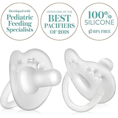 Evenflo Feeding Balance Plus Stage 1 Cylindrical Baby, Newborn and Infant Pacifier - Developed with Pediatric Feeding Specialists - 0 to 6 Months (Pack of 6)