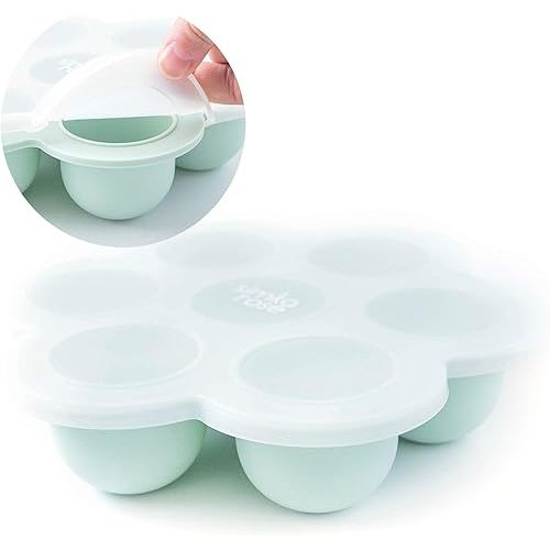 Simka Rose Baby Food Storage Containers - Freezer Safe Tray Silicone Baby Food Freezer Storage Tray Molds Breast Milk Freezer Tray - 2.5 Oz BPA Free with Clip-on Lid for homemade Purees & Breastmilk