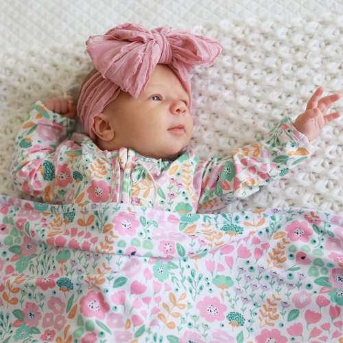 Willow's Whimsy Floral Ruffle Zipper Footie
