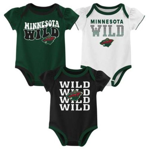 NHL Minnesota Wild Infant Girls' 3pk Bodysuits