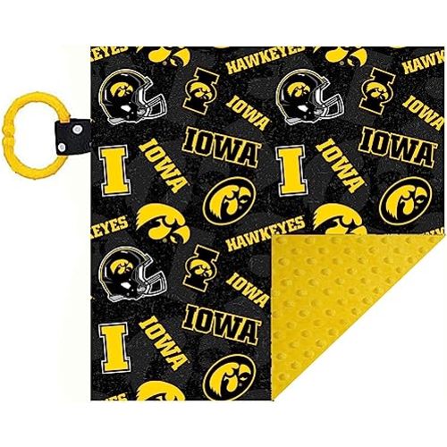 Future Tailgater Iowa Hawkeyes Licensed 10" x 10" Baby Crinkle Minky Lovey