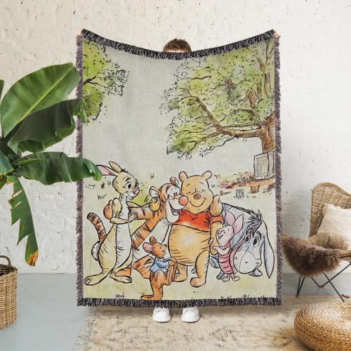 Disney Winnie The Pooh And Friends Woven Blanket, Winnie Pooh And Friends Tapestry, Disney Woven Blanket, Disney Sofa Throw