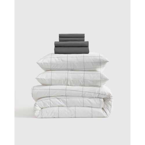 Classic Organic Percale Deluxe Bedding Bundle in White