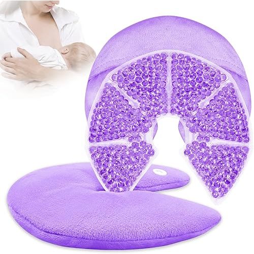 Hot Cold Gel Bead Breast Therapy Pack, Breast Ice Packs for Breastfeeding