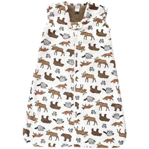 Hudson Baby Infant Girls Long Sleeve Plush Faux Fur Sleeping Bag, Wearable Blanket