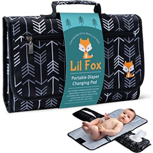 Portable Changing Pad - Waterproof Travel Baby Diaper Changing Pad, Mat Foldable, Wipes Pocket, Gifts