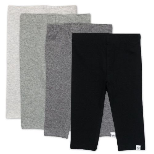 4-Pack Organic Cotton Leggings Black Ombre 3-6m