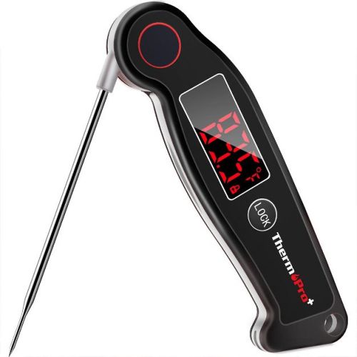 ThermoPro TP19W Waterproof Digital Meat Thermometer, Food Candy Cooking Grill Kitchen Thermometer with Magnet and LED Display for Smoker Thermometer