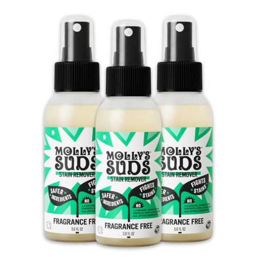 Molly's Suds Stain Remover Spray | Gentle Yet Powerful, Great for Baby & Pet Stains | Clean, Simple Ingredients (Fragrance Free) (3 Fl Oz (Pack of 3))