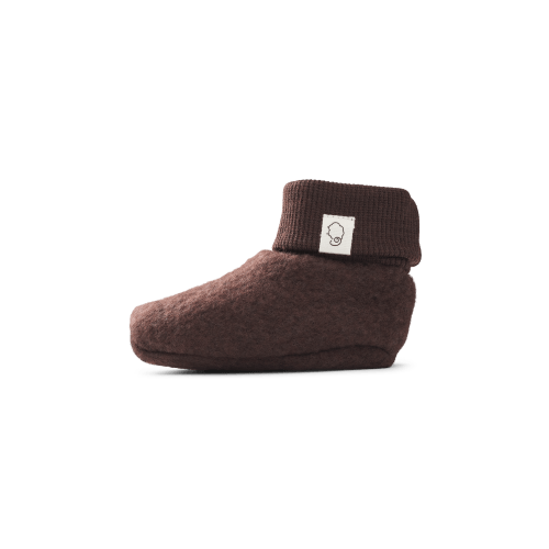 Baby merino wool fleece booties in Coffee - $27.99 - Dilling