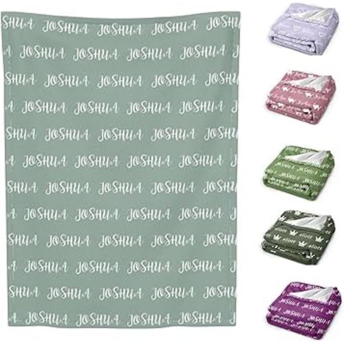 Custom Baby Blankets for Boys Girls Personalized Fleece Bed Throw Blanket for Toddlers and Kids Customized Gifts for Birthday, Baby Shower, and Nursery (Icons)
