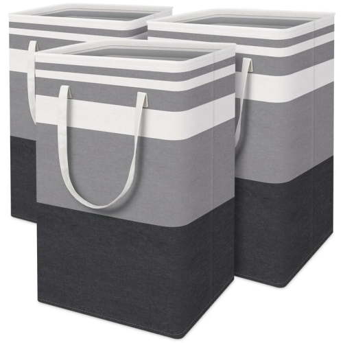 WMXYLBY WaterProof 3-Bins Laundry Basket Set with Double Reinforced Handles