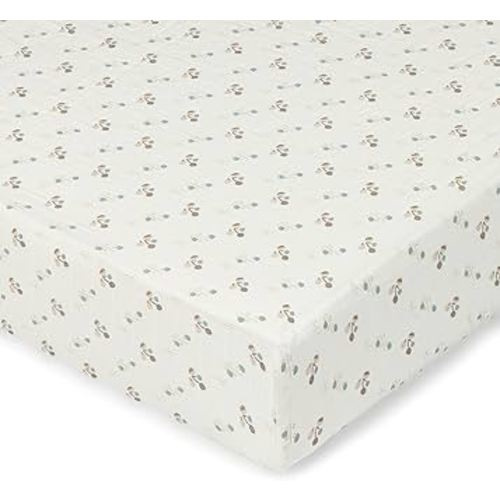 Crane Baby 100% Organic Cotton Poppy Fitted Crib Sheet, Gender Neutral Crib Sheet, Soft, Breatheable and Easy to Clean Cotton Crib Sheet