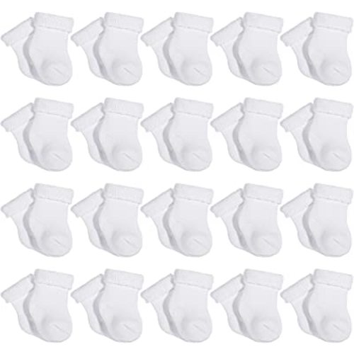 Janmercy 20 Pair Preemie Socks Baby Boy Girls Newborn Premature Terry Cotton Socks for Unisex Baby