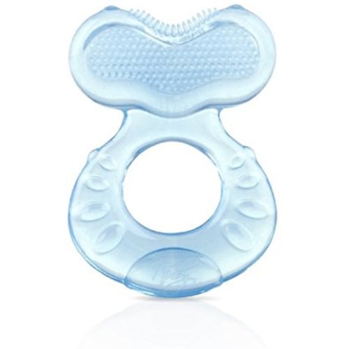 Nuby Silicone Teethe-eez Teether with Bristles, Includes Hygienic Case, Blue - 1 Count - Blue