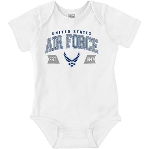 Brisco Brands US Air Force Wing Emblem Established Baby Romper Boys or Girls