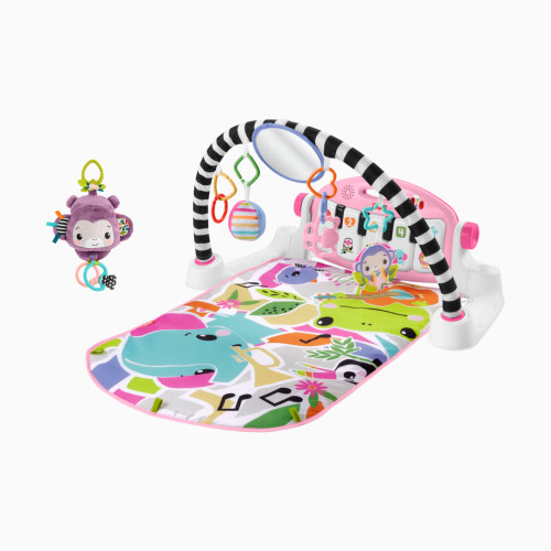 Fisher-Price Glow and Grow Kick & Play Gym Purple Monkey Bundle - Pink