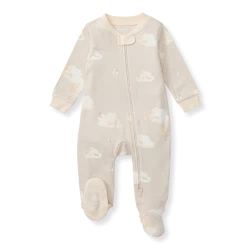 Burt's Bees Baby Boys' Sleep & Play PJs, 100% Organic Cotton One-Piece Zip Front Jumpsuit, Baby Boys Footie Pajamas & PJs