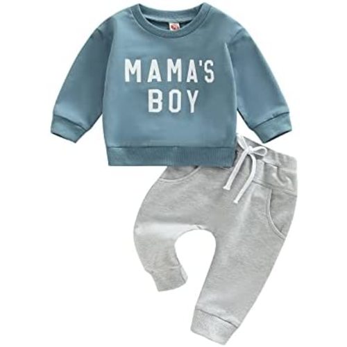 BemeyourBBs Toddler Baby Boy Fall Winter Clothes Funny Letter Long Sleeve Sweatshirt and Pants Set 2 Piece Sweatsuit Outfit