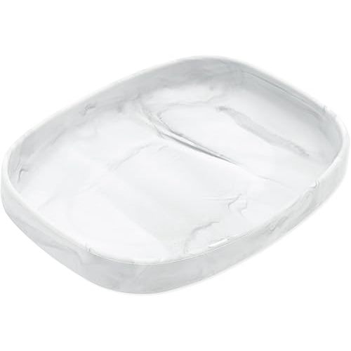 Bumkins Toddler and Baby Suction Plate, Silicone Grip Dish Large Tray for Big Kids, Fits Most Highchairs, Essential Children Feeding Supplies, Non Skid Sticky Bottom, Platinum Silicone, Marble