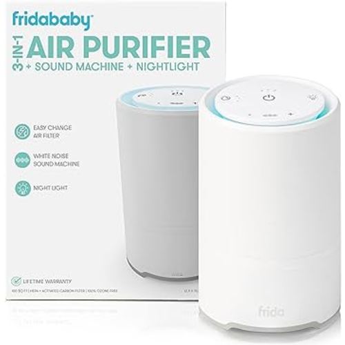 Frida Baby 3-in-1 Sound Machine, Air Purifier + Nightlight with 3 Fan Speeds and Easy-Change Filter