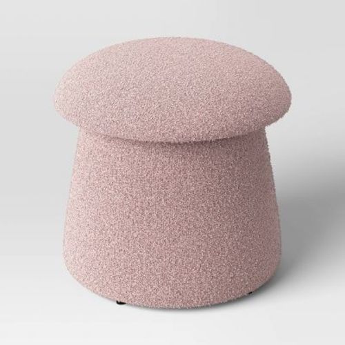 Mushroom Upholstered Storage Ottoman Pink Boucle- Room Essentials™