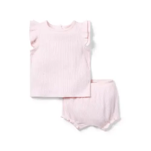 Baby Striped Ribbed Matching Set