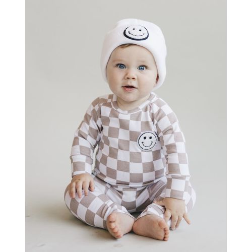 LPK Checkered Smiley Lounge Set - Latte