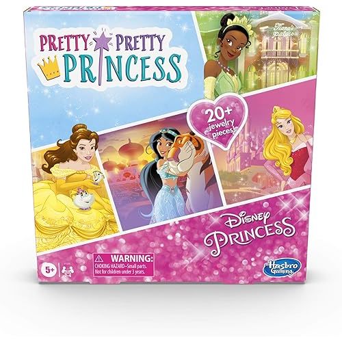 Hasbro Gaming Pretty Pretty Princess: Edition Board Game Featuring Disney Princesses, Jewelry Dress-Up Game for Kids Ages 5 and Up, for 2-4 Players (Amazon Exclusive)
