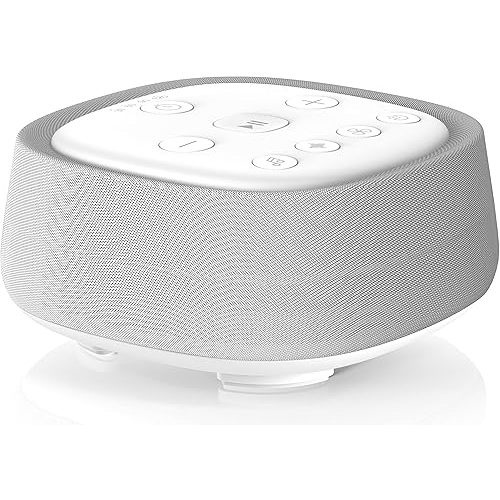 Rechargeable White Noise Machine with 28 Smoothing Sounds, Portable Sound Machine for Baby Kids Adult Sleeping, Auto-Off Timer, 32 levles of Volume Noise Machine Therapy for Home, Office, Travel