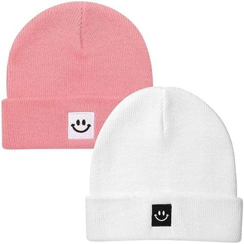 2Pack Baby Beanie Knit Toddler Hat for Girls Boys 0-8 Years