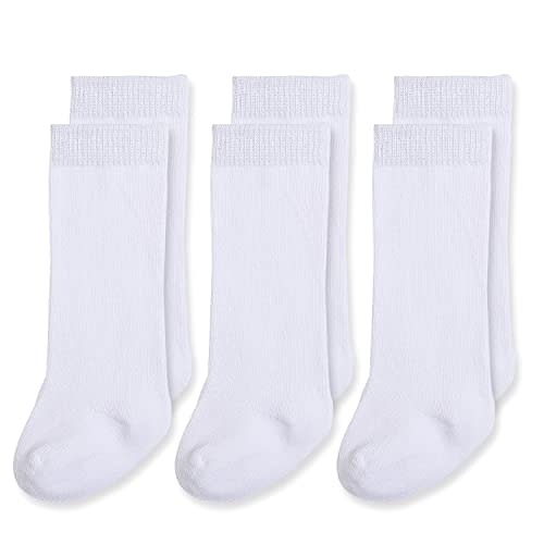 EPEIUS Baby Knee High Socks Seamless Baby Socks Solid Cotton Stockings for Boys/Girls 0-3/3-6/6-12/12-24 Months 3 Pack