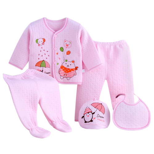 YDFCWX Baby Boy or Girl Unisex Shower Gift Set Unisex Baby Clothes 5 Piece Layette Sets Cotton Clothes Gift Set for One Size,Pink