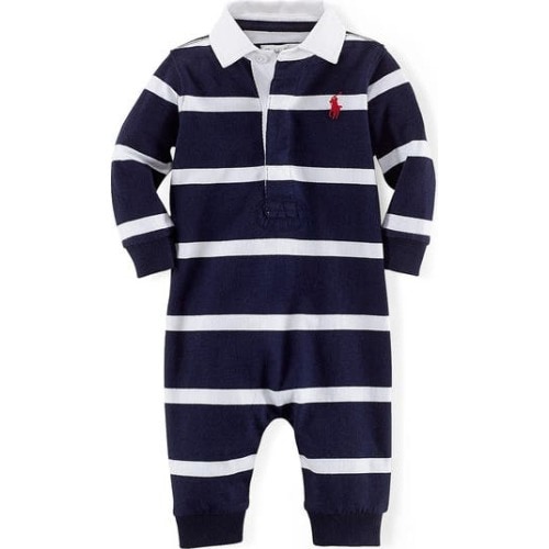 Rugby Stripe Romper, 6M