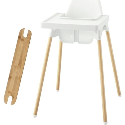 Yeah Baby Goods Adjustable Footrest & Leg Wrap Set Compatible with Antilop Highchair (Bamboo) - High Chair Accessories Bundle - Attachable Foot Rest w/Support Clamps & Matching Leg Stickers