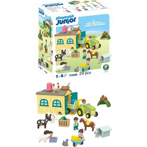 PLAYMOBIL Junior: Farm Adventure with Tractor, Trailer, and Animal Friends