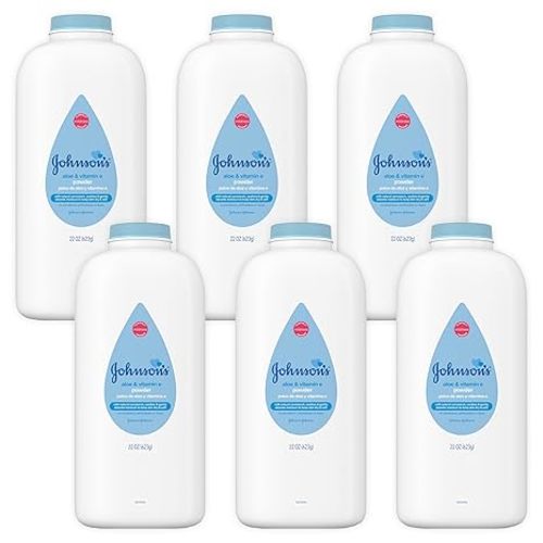 Johnson's Baby Powder, Pure Cornstarch, Aloe & Vitamin E, 22 Ounce (Pack of 3) - Packaging May Vary