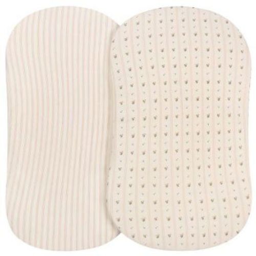Ely's & Co. Baby Fitted Bassinet Sheet 100% Combed Jersey Cotton Pink for Baby Girl 2 Pack