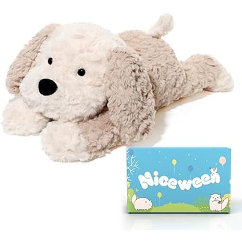 Stuffed Animals Adorable Dog Plush Toys 16.5 inches Soft and Comfort Dog Plush Toy Gift for Kids, Beige/Grey