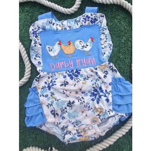 Floral chicken ruffle bubble