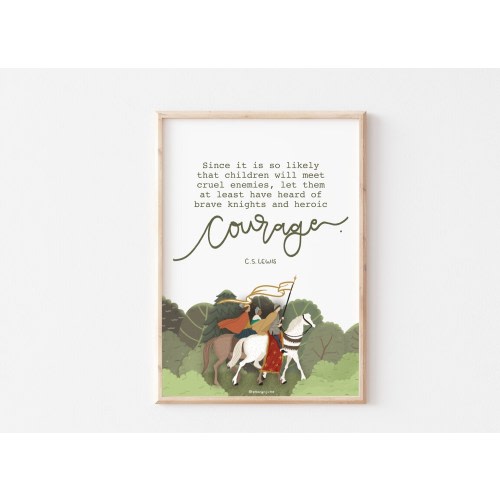 C S Lewis Illustrated Print, Childrens Room Decor, Classroom Decor, C S Lewis Quote, Nursery Decor, Christian Gift