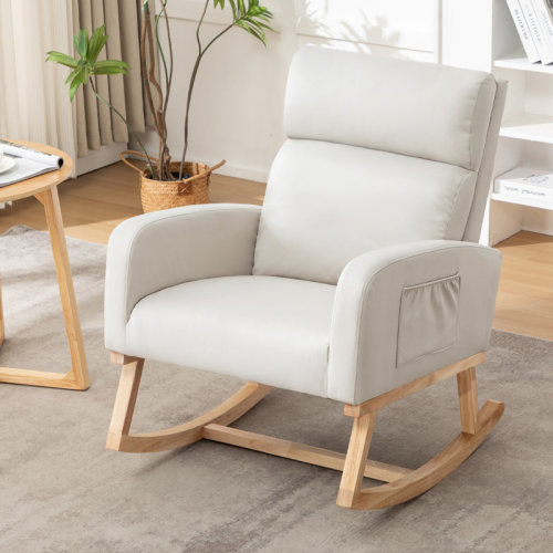 Rocking Chair for Nursery with Solid Wood Leg