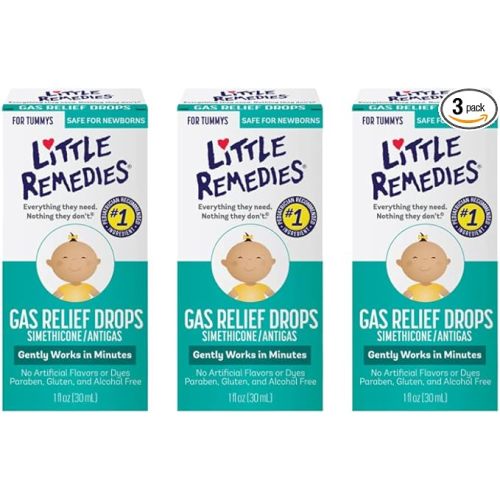 Little Remedies Gas Relief Drops, Natural Berry Flavor, Safe for Newborns 1.0 Fl Oz (Pack of 3) - 1 Fl Oz (Pack of 3)